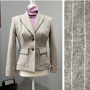 NEW Body by Victoria Wool Pinstripe Tailored Structured Hourglass Blazer Jacket